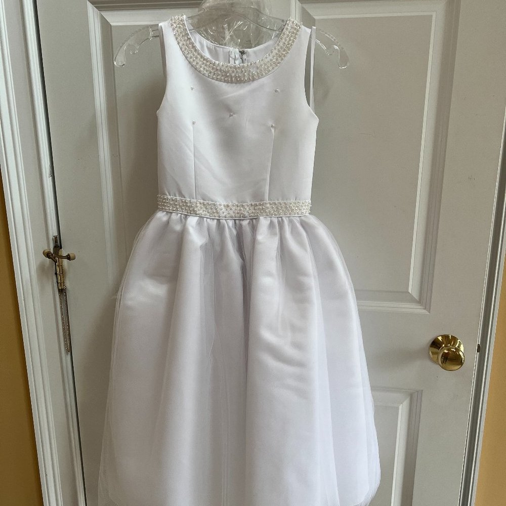 White Special Occasion Dress, Sweetie Pie Collection,Girls Size 8, New with tags